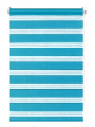 Рулонная штора зебра FixLine BASE 40 см, аквамарин